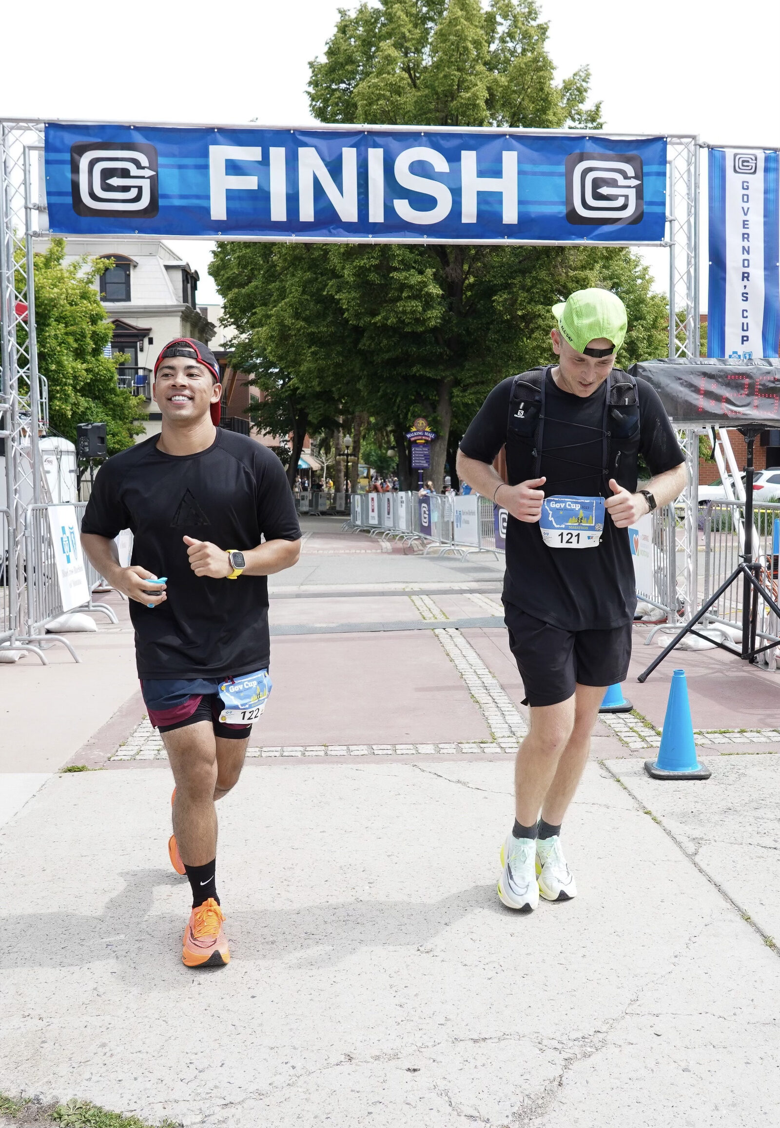 Crossing the finish at Governor's Cup